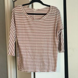 J Crew - Blush striped scoop neck T